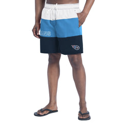 Tennessee Titans G-III Sports by Carl Banks Sunrise Volley Swim Shorts Navy/Light Blue