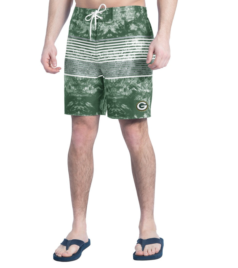 Green Bay Packers G-III Sports by Carl Banks Horizon Volley Swim Shorts Green/Gray