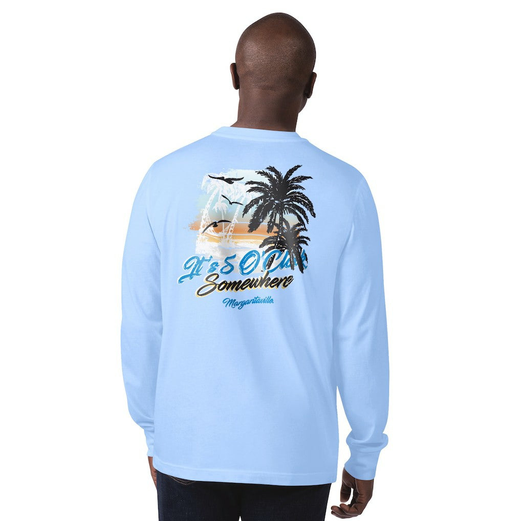 Carolina Panthers Margaritaville It's Five O'Clock Somewhere Long Sleeve T-Shirt Light Blue
