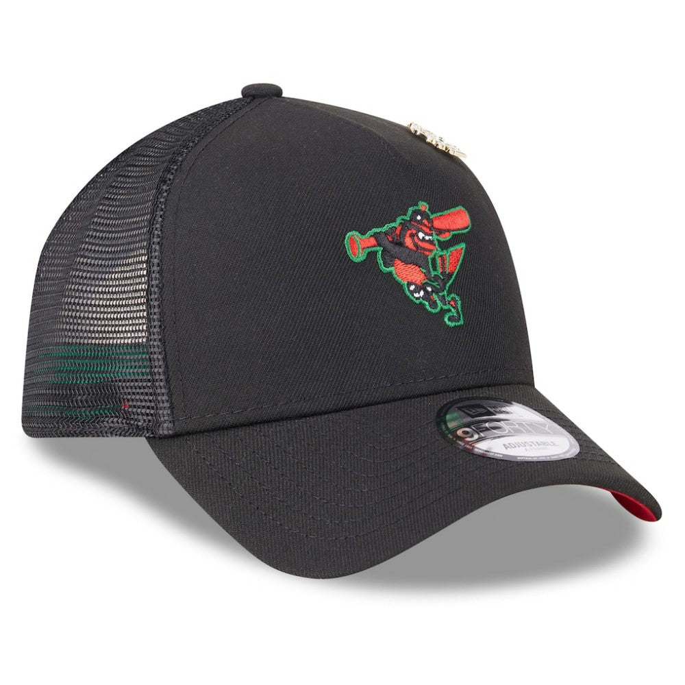 Baltimore Orioles New Era 2025 Big League Chew A-Frame 9FORTY Adjustable Trucker Hat - Black - New Era Sale