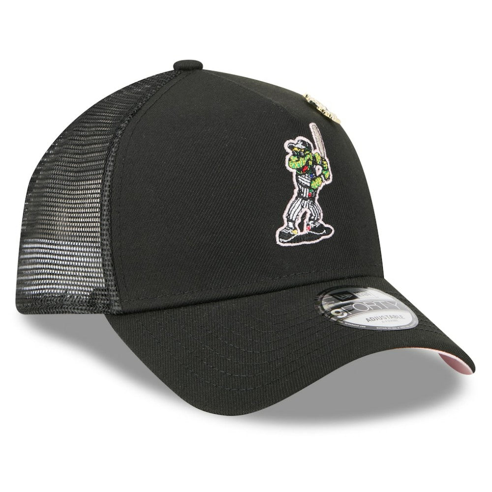Chicago White Sox New Era 2025 Big League Chew A-Frame 9FORTY Adjustable Trucker Hat - Black - New Era Discount