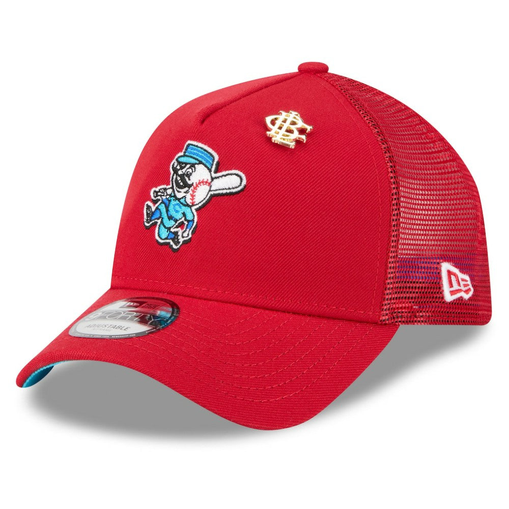 Cincinnati Reds New Era 2025 Big League Chew A-Frame 9FORTY Adjustable Trucker Hat - Red - New Era on Sale