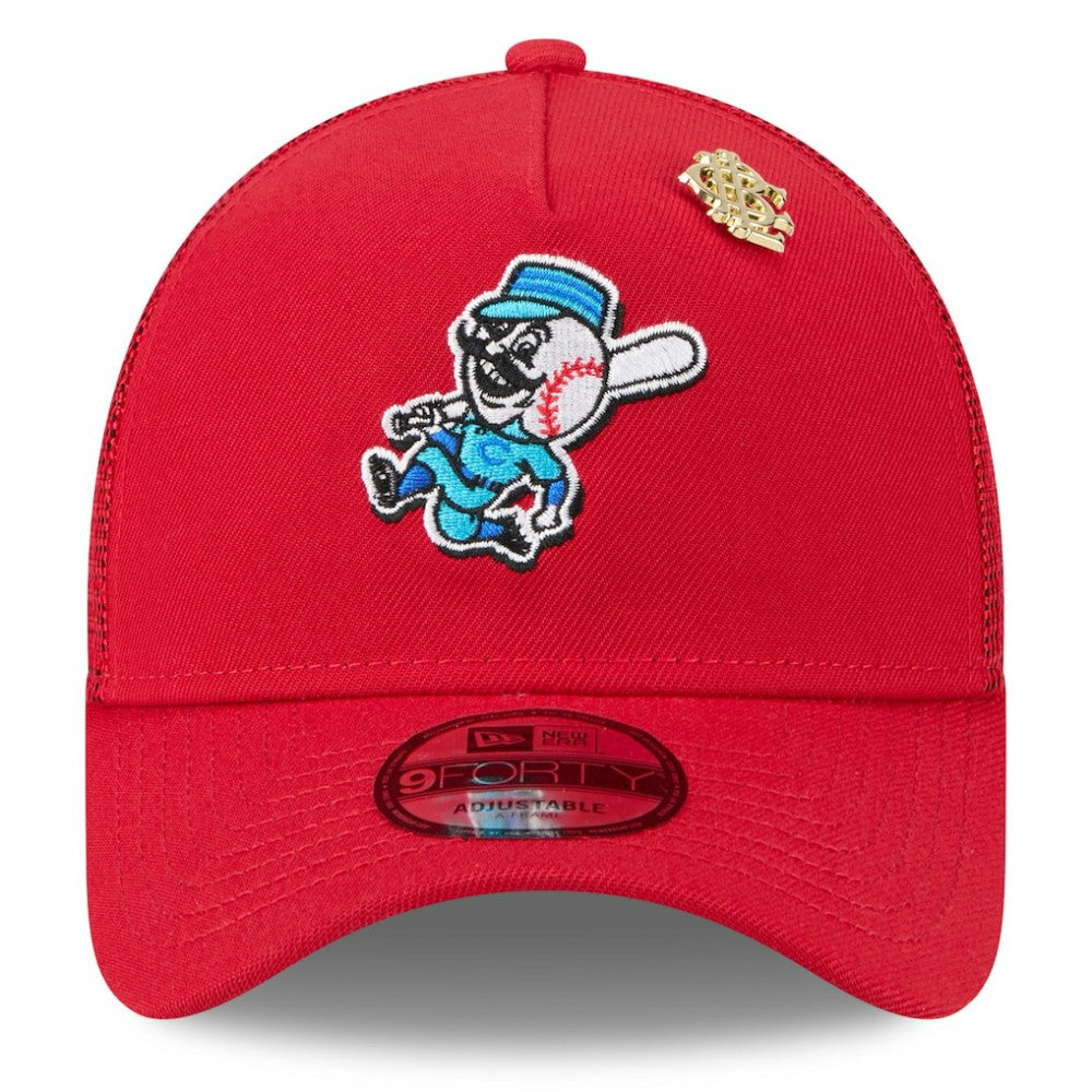 Cincinnati Reds New Era 2025 Big League Chew A-Frame 9FORTY Adjustable Trucker Hat - Red - New Era on Sale