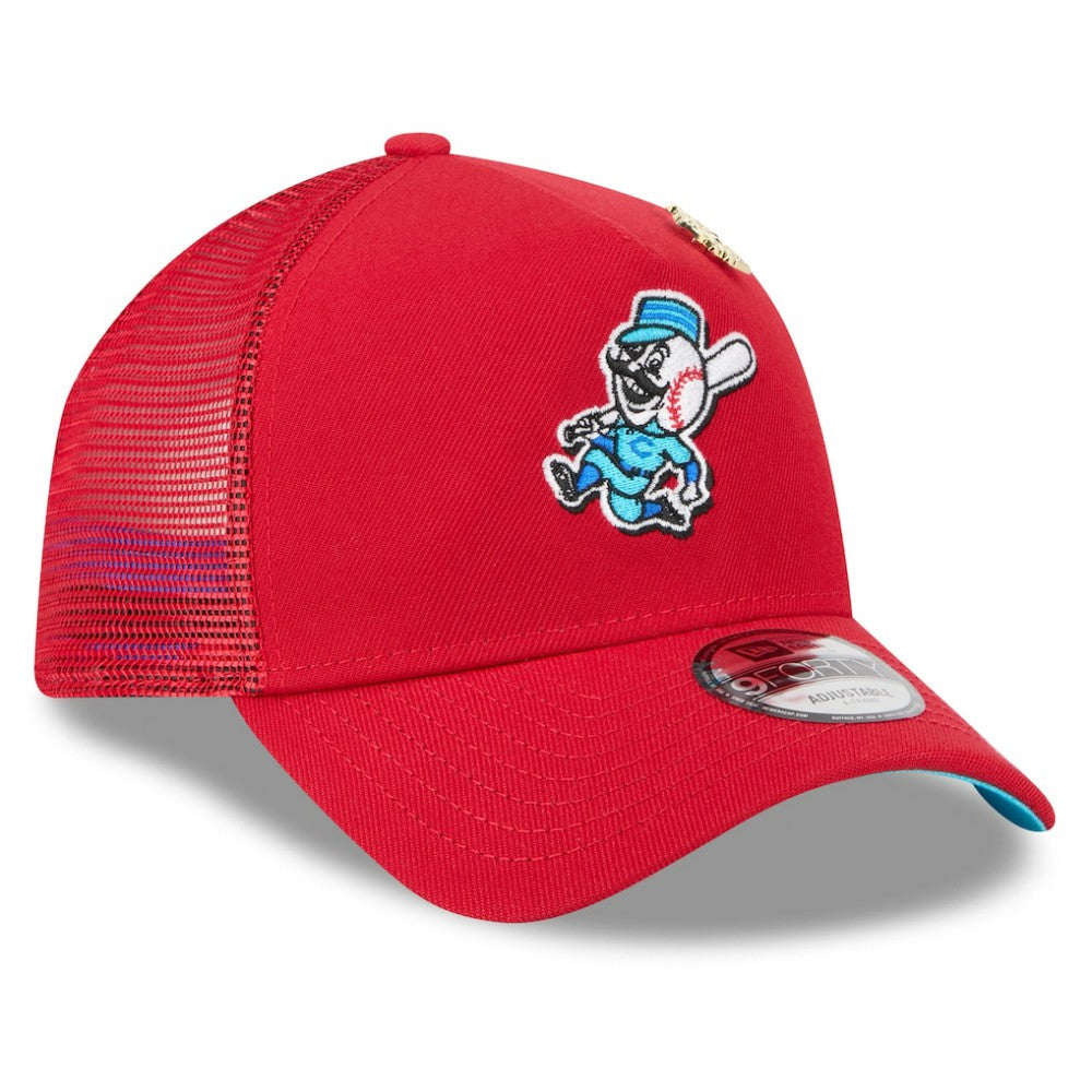 Cincinnati Reds New Era 2025 Big League Chew A-Frame 9FORTY Adjustable Trucker Hat - Red - New Era on Sale
