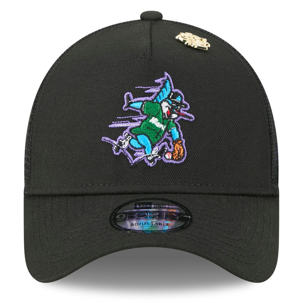 Miami Marlins New Era 2025 Big League Chew A-Frame 9FORTY Adjustable Trucker Hat - Black - New Era Sale