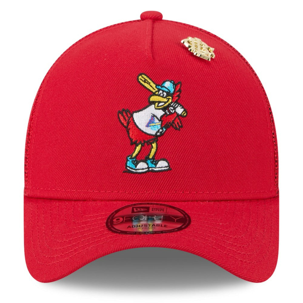 St. Louis Cardinals New Era 2025 Big League Chew A-Frame 9FORTY Adjustable Trucker Hat - Red - New Era on Sale
