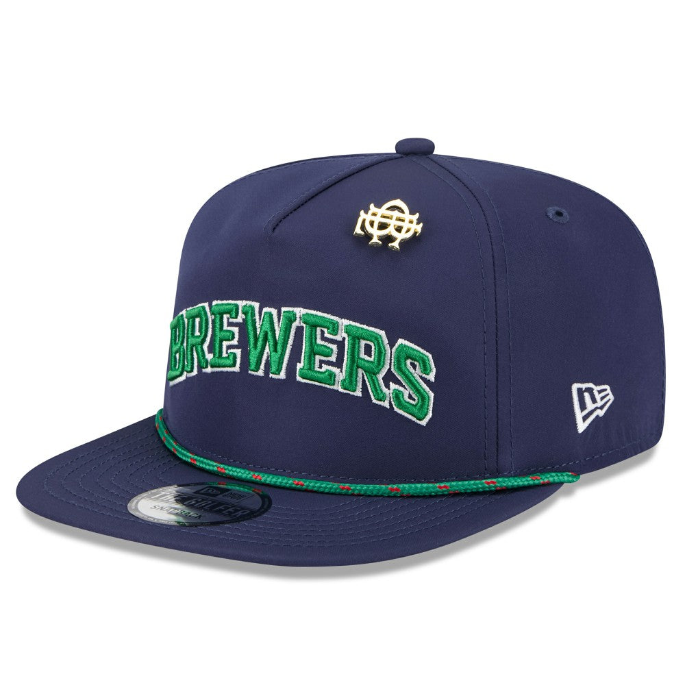 Milwaukee Brewers New Era 2025 Big League Chew Golfer Snapback Hat - Navy - New Era Sale