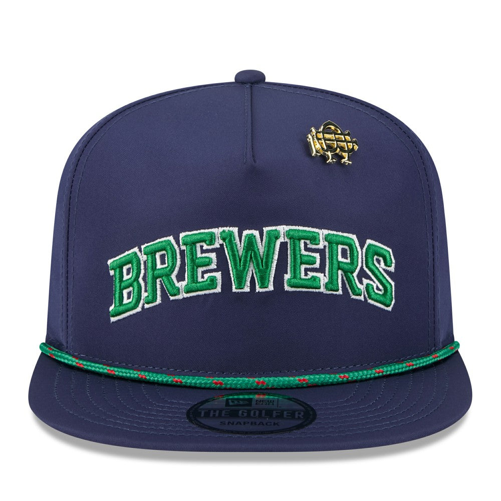 Milwaukee Brewers New Era 2025 Big League Chew Golfer Snapback Hat - Navy - New Era Sale