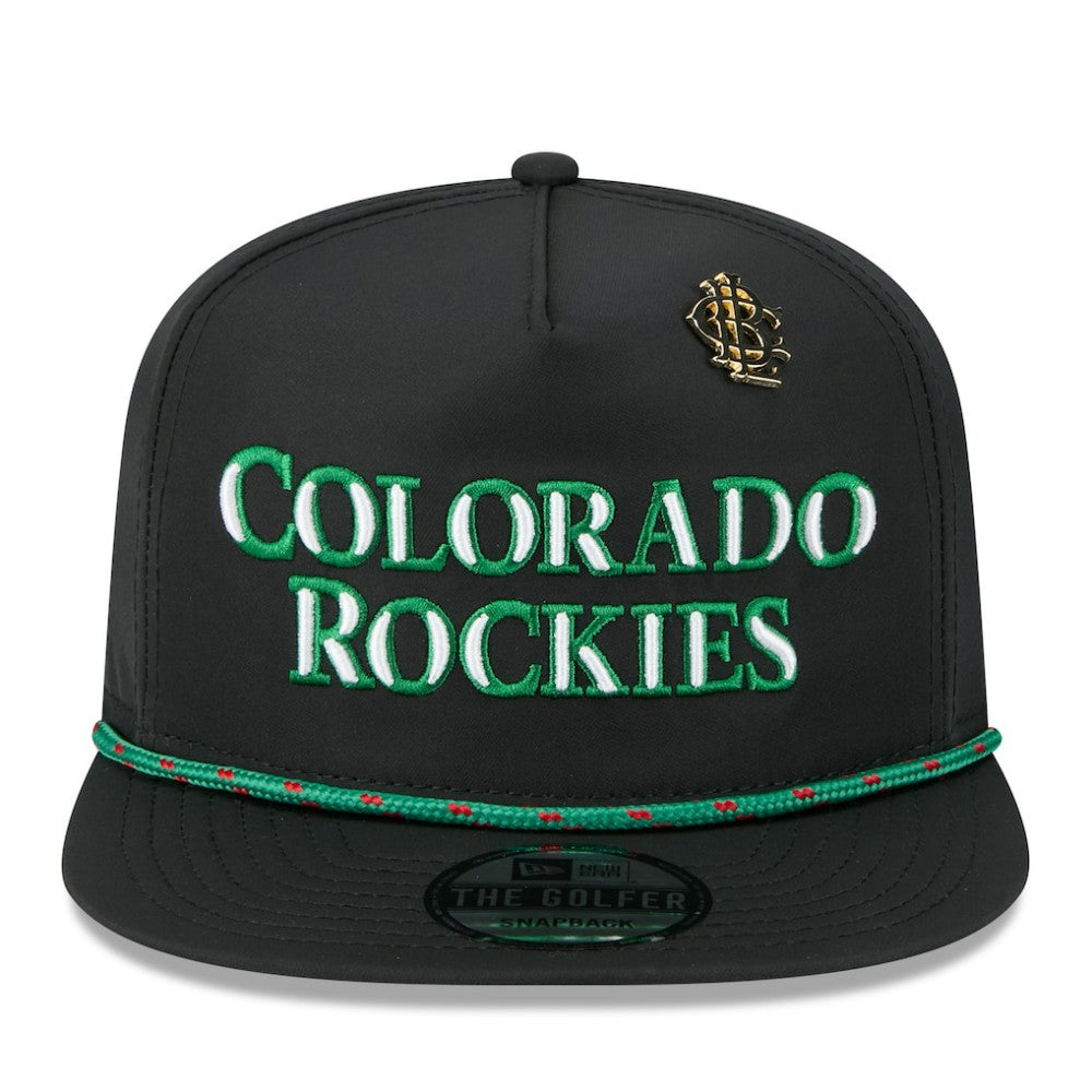 Colorado Rockies New Era 2025 Big League Chew Golfer Snapback Hat - Black - New Era Discount