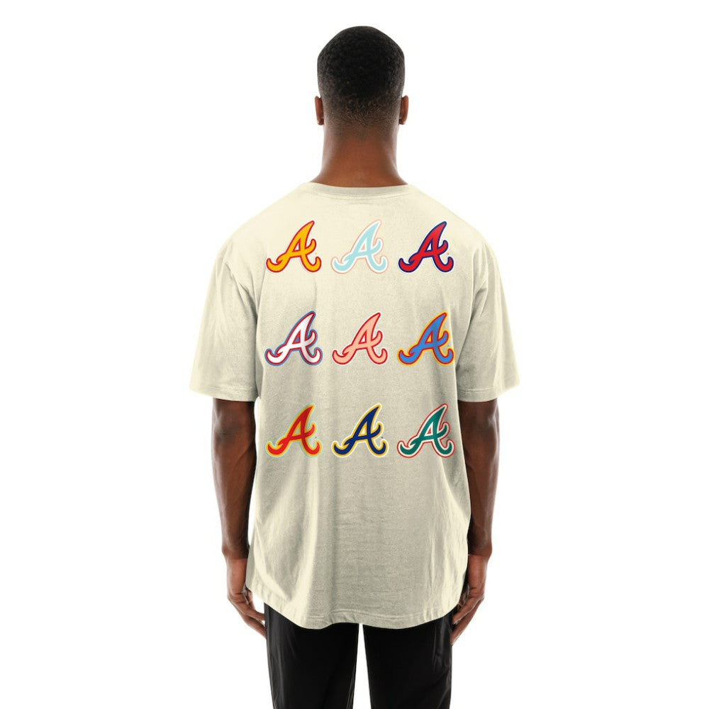 Atlanta Braves New Era Ransom Note Oversized T-Shirt - Cream - New Era Lifestyle