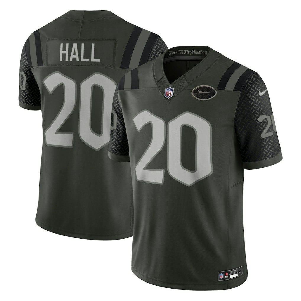 Nike Breece Hall New York Jets 2025 Rivalries Collection Limited Jersey Gotham Green