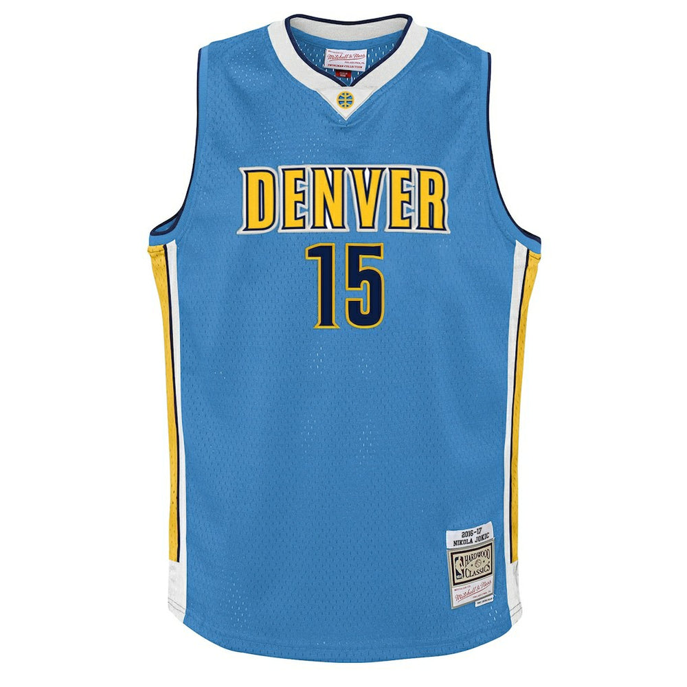 Nikola Jokic Denver Nuggets Youth 2016/17 Hardwood Classics Swingman Jersey for sale Light Blue | Mitchell & Ness online