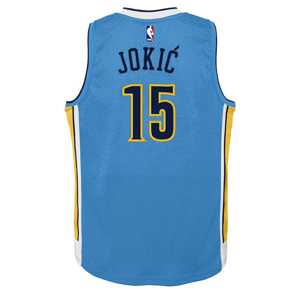 Nikola Jokic Denver Nuggets Youth 2016/17 Hardwood Classics Swingman Jersey for sale Light Blue | Mitchell & Ness online