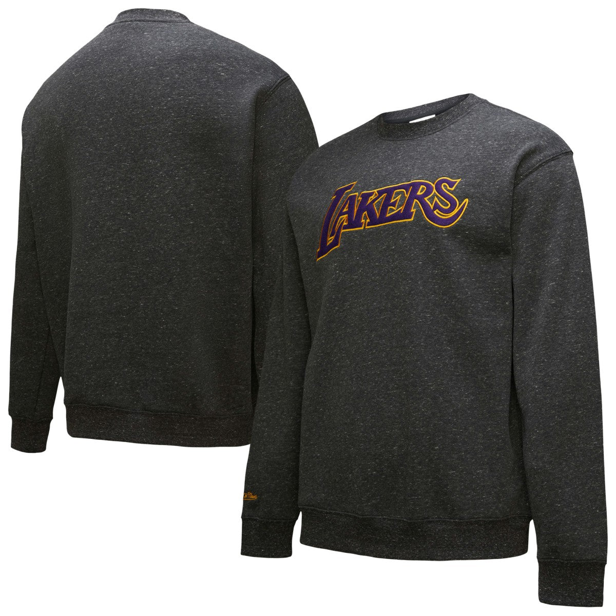 Los Angeles Lakers Black Out Collection Snow Washed Vintage Logo Pullover Sweatshirt Black | Mitchell & Ness online