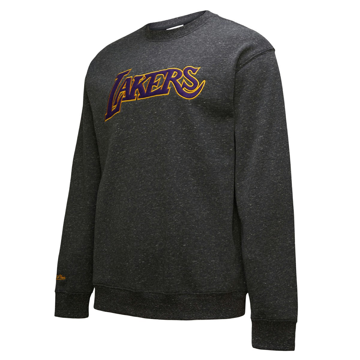 Los Angeles Lakers Black Out Collection Snow Washed Vintage Logo Pullover Sweatshirt Black | Mitchell & Ness online