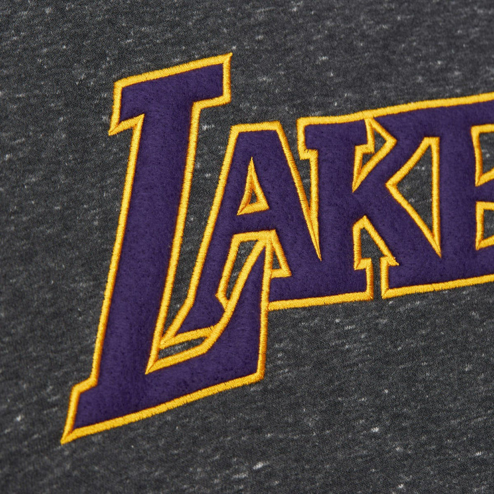 Los Angeles Lakers Black Out Collection Snow Washed Vintage Logo Pullover Sweatshirt Black | Mitchell & Ness online