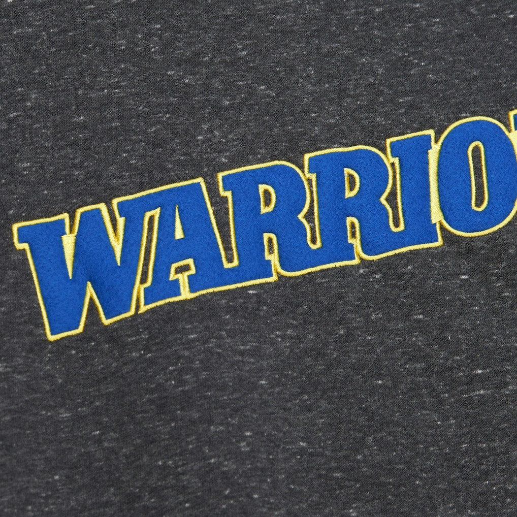 Golden State Warriors Black Out Collection Snow Washed Vintage Logo Pullover Sweatshirt for sale Black | Mitchell & Ness discount