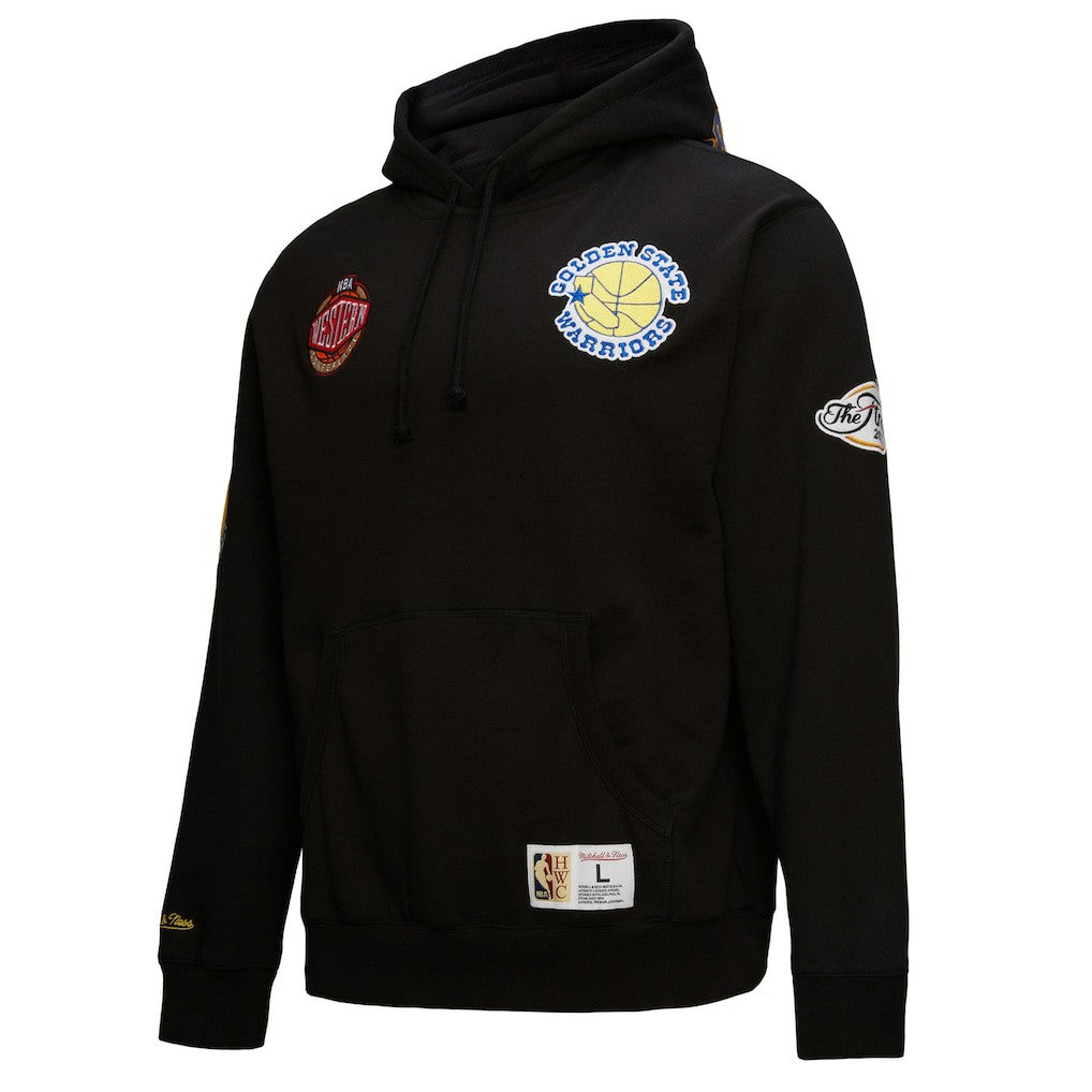 Golden State Warriors Hardwood Classics Blackout Collection Pullover Hoodie for sale Black | Mitchell & Ness