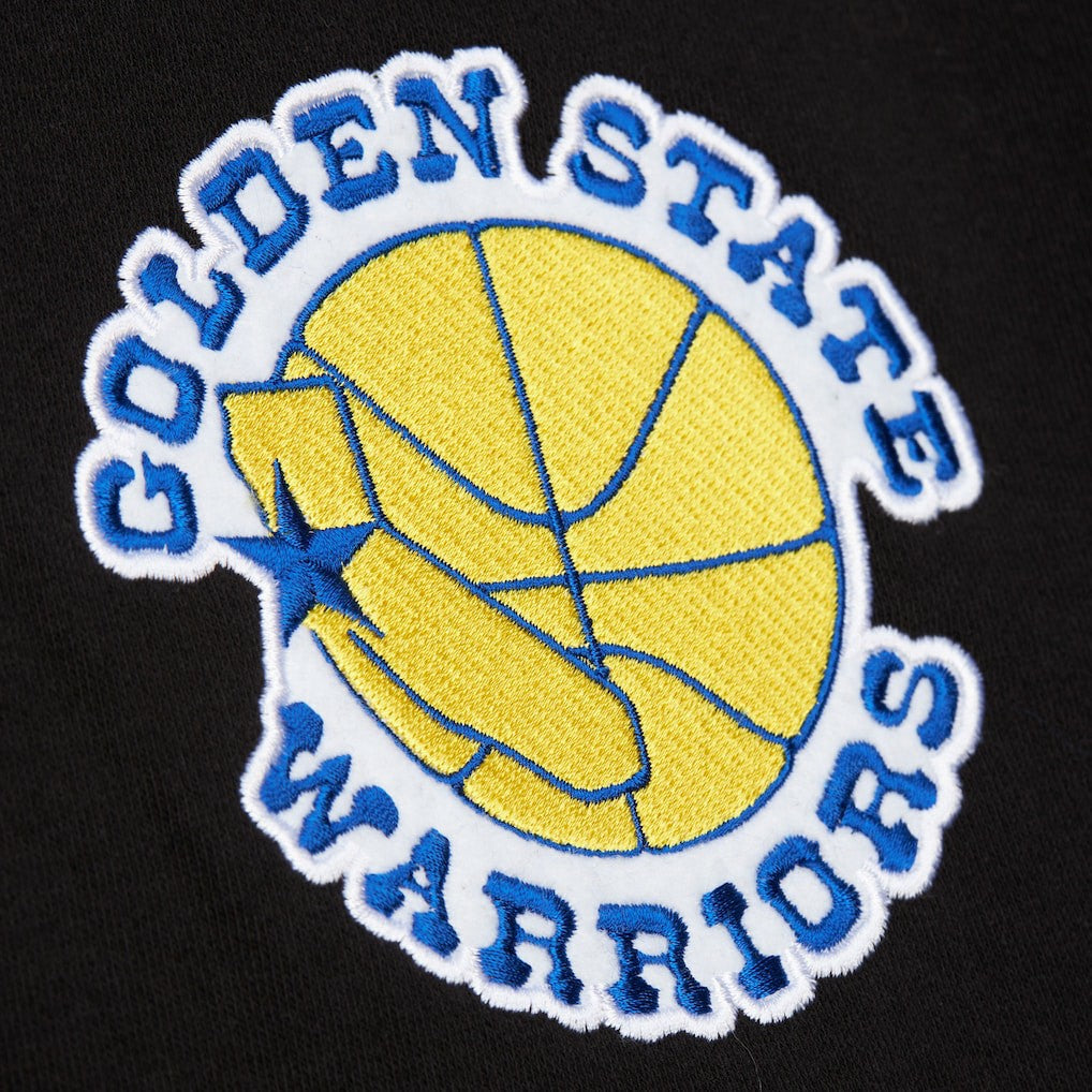 Golden State Warriors Hardwood Classics Blackout Collection Pullover Hoodie for sale Black | Mitchell & Ness