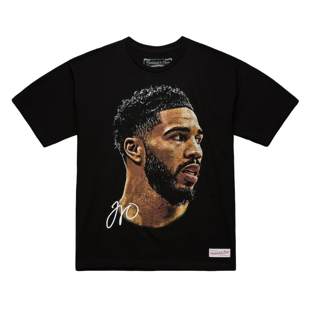 Jayson Tatum NBA Unisex Real Big Face Player T-Shirt Black | Mitchell & Ness US
