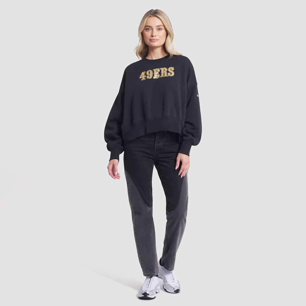Nike San Francisco 49ers Women's 2025 Rivalries Collection Oversized Phoenix Fleece Sweatshirt Black