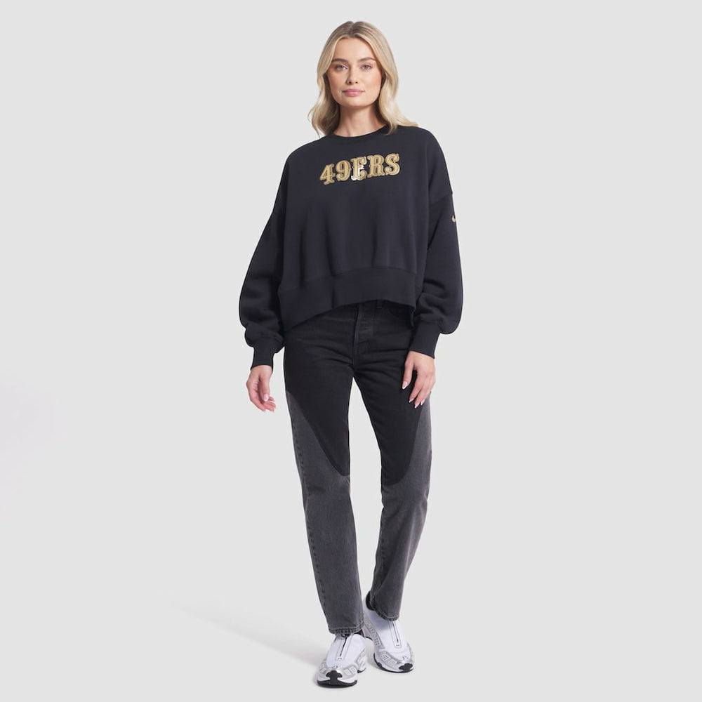 Nike San Francisco 49ers Women's 2025 Rivalries Collection Oversized Phoenix Fleece Sweatshirt Black