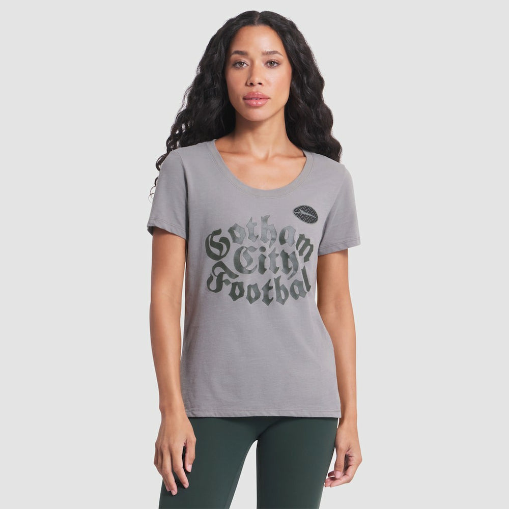 Nike New York Jets Women's 2025 Rivalries Collection Slub Dri-FIT T-Shirt Iron Ore