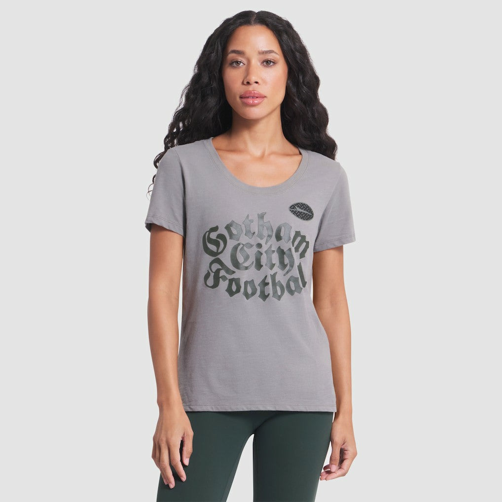 Nike New York Jets Women's 2025 Rivalries Collection Slub Dri-FIT T-Shirt Iron Ore