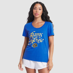 Nike Los Angeles Rams Women's 2025 Rivalries Collection Slub Dri-FIT T-Shirt Royal