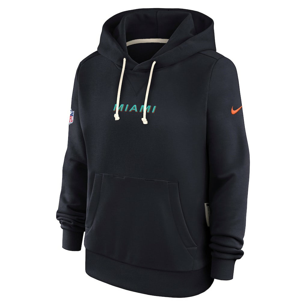 Nike Miami Dolphins Women's 2025 Rivalries Collection Standard Issue Sideline Dri-FIT Hoodie Pitch Blue