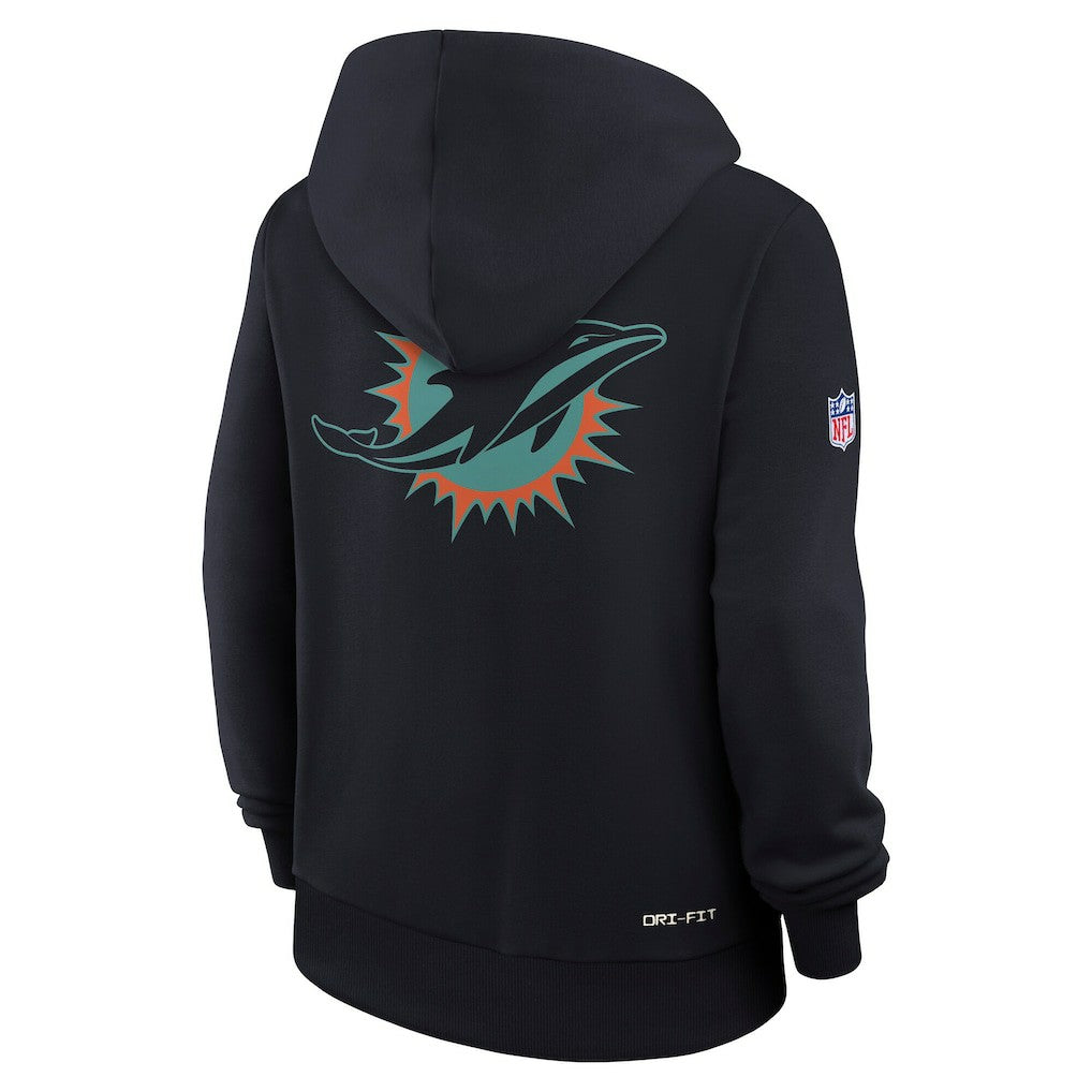 Nike Miami Dolphins Women's 2025 Rivalries Collection Standard Issue Sideline Dri-FIT Hoodie Pitch Blue