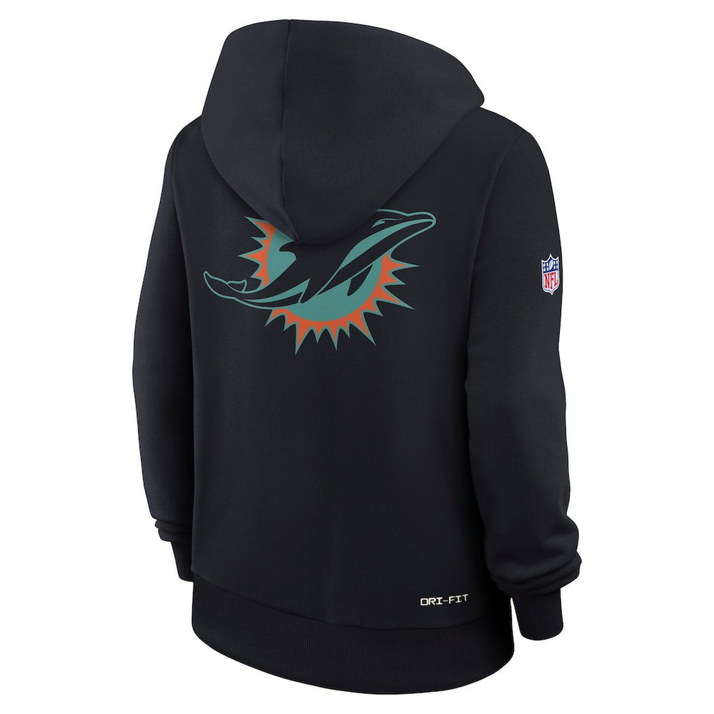 Nike Miami Dolphins Women's 2025 Rivalries Collection Standard Issue Sideline Dri-FIT Hoodie Pitch Blue