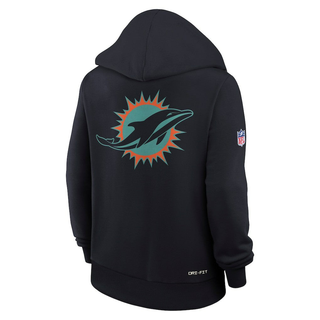 Nike Miami Dolphins Women's 2025 Rivalries Collection Standard Issue Sideline Dri-FIT Hoodie Pitch Blue