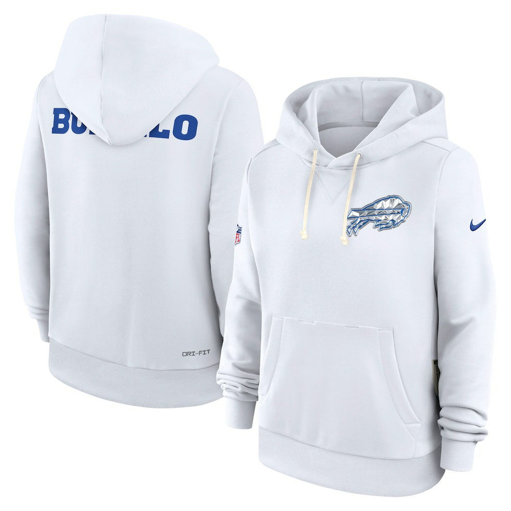 Nike Buffalo Bills Women's 2025 Rivalries Collection Standard Issue Sideline Dri-FIT Hoodie White
