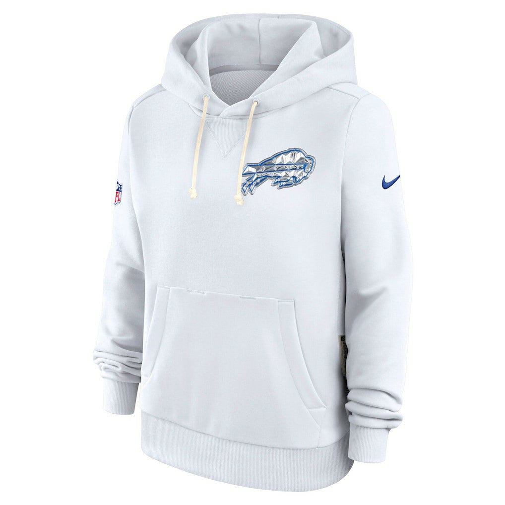 Nike Buffalo Bills Women's 2025 Rivalries Collection Standard Issue Sideline Dri-FIT Hoodie White