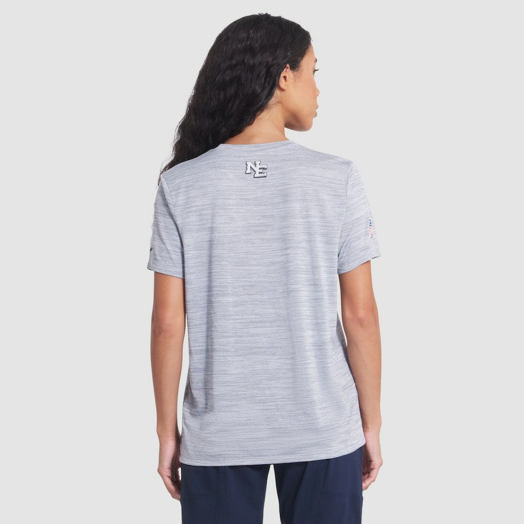 Nike New England Patriots Women's 2025 Rivalries Collection Sideline Velocity Dri-FIT T-Shirt Silver