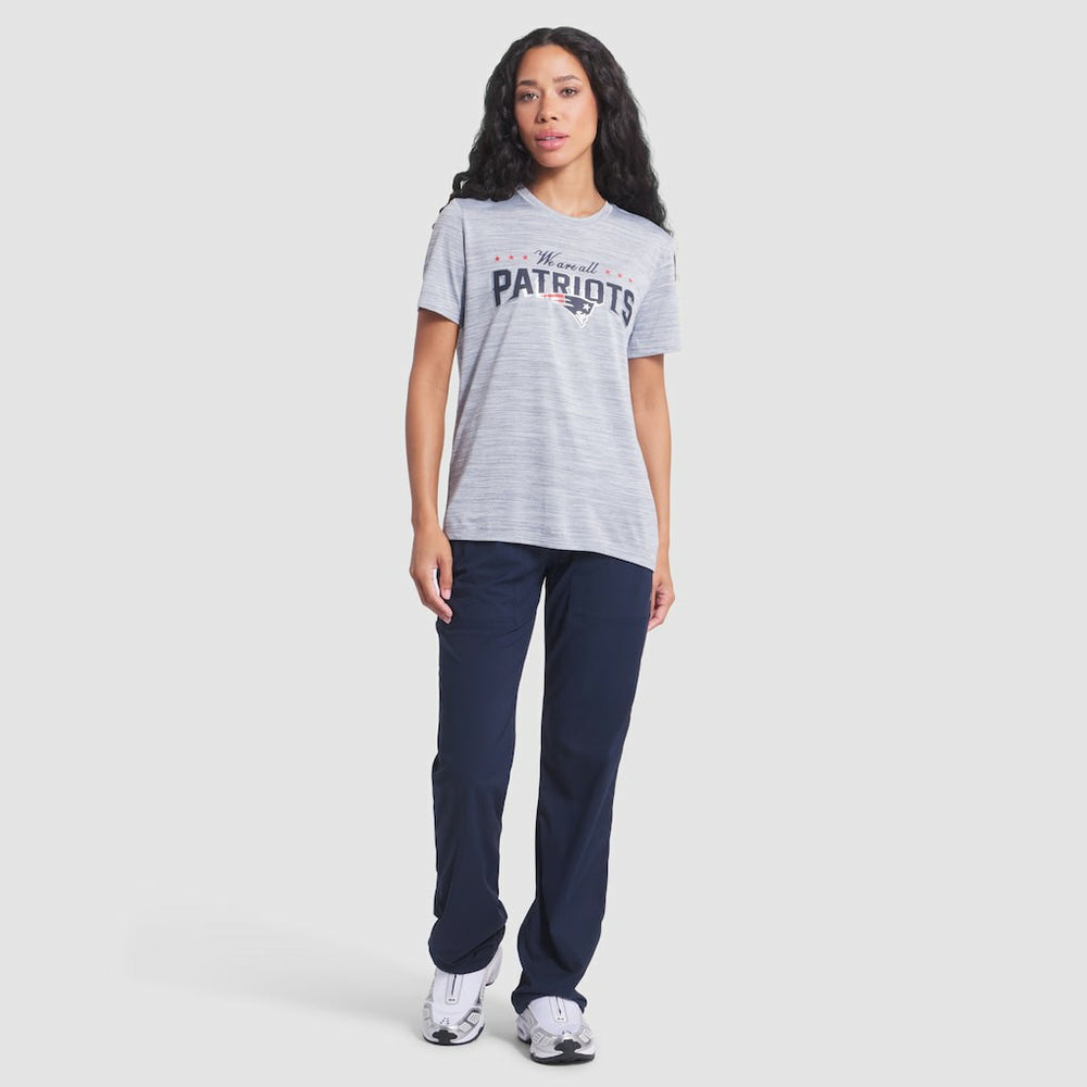 Nike New England Patriots Women's 2025 Rivalries Collection Sideline Velocity Dri-FIT T-Shirt Silver