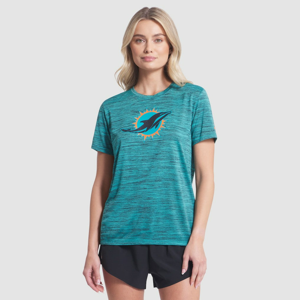 Nike Miami Dolphins Women's 2025 Rivalries Collection Sideline Velocity Dri-FIT T-Shirt Turbo Green