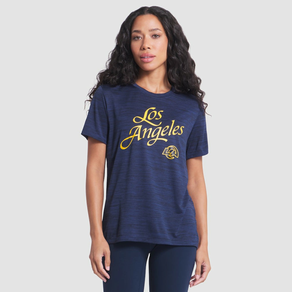 Nike Los Angeles Rams Women's 2025 Rivalries Collection Sideline Velocity Dri-FIT T-Shirt Midnight Blue