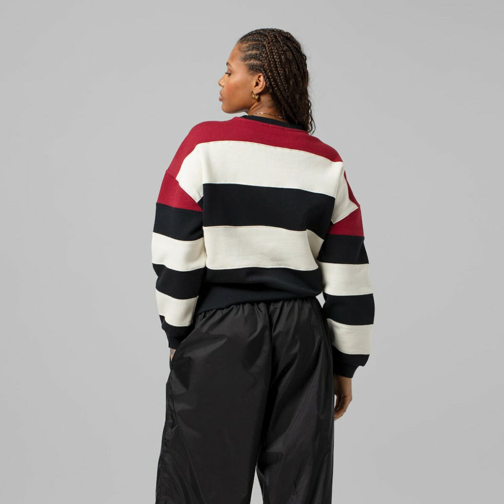 Philadelphia Phillies Mitchell & Ness Women's Cooperstown Collection Blocked Fleece Pullover Sweatshirt- Burgundy/Black - Mitchell & Ness Discount