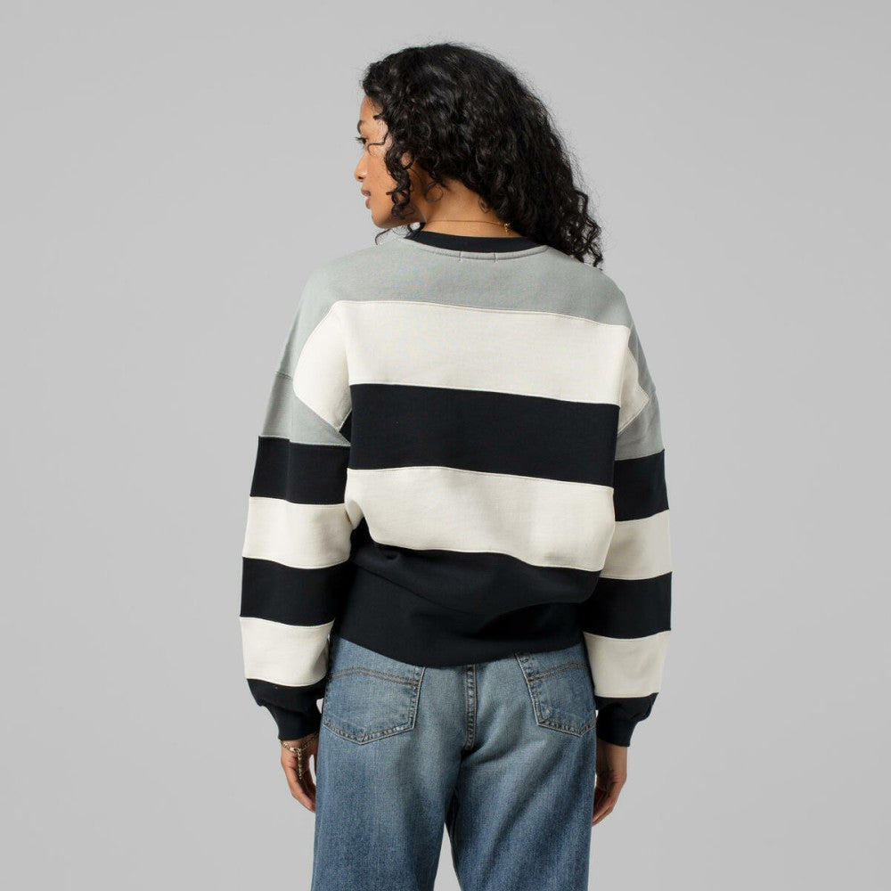Los Angeles Dodgers Mitchell & Ness Women's Cooperstown Collection Blocked Fleece Pullover Sweatshirt- Gray/Black - Mitchell & Ness Sale