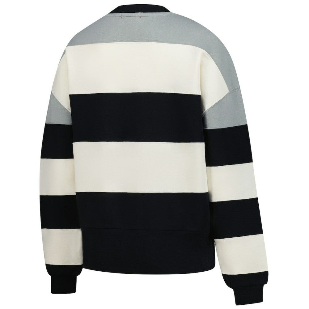 Milwaukee Brewers Mitchell & Ness Women's Cooperstown Collection Blocked Fleece Pullover Sweatshirt- Gray/Black - Mitchell & Ness Lifestyle