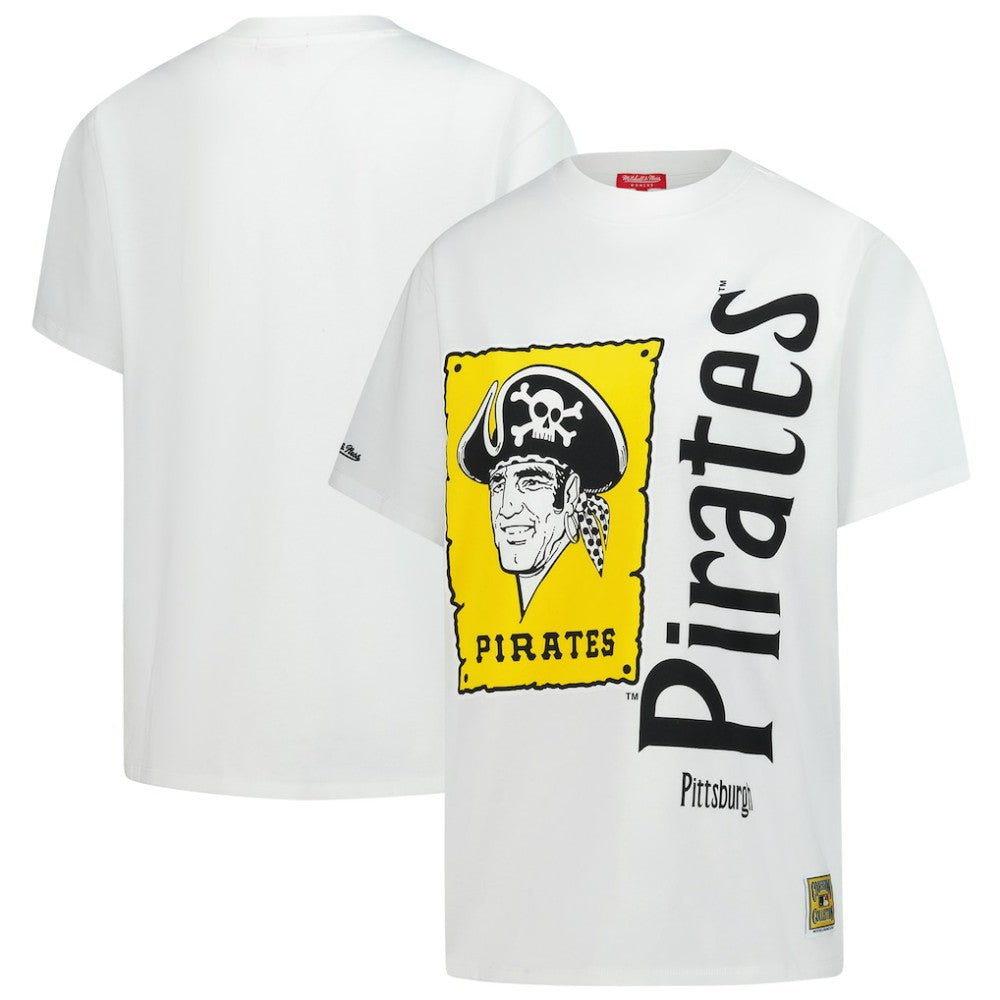 Pittsburgh Pirates Mitchell & Ness Women's Cooperstown Collection Boyfriend T-Shirt - White - Mitchell & Ness Lifestyle