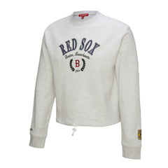 Boston Red Sox Mitchell & Ness Women's Cropped Toggle Pullover Sweatshirt - Heather Gray - Mitchell & Ness Online