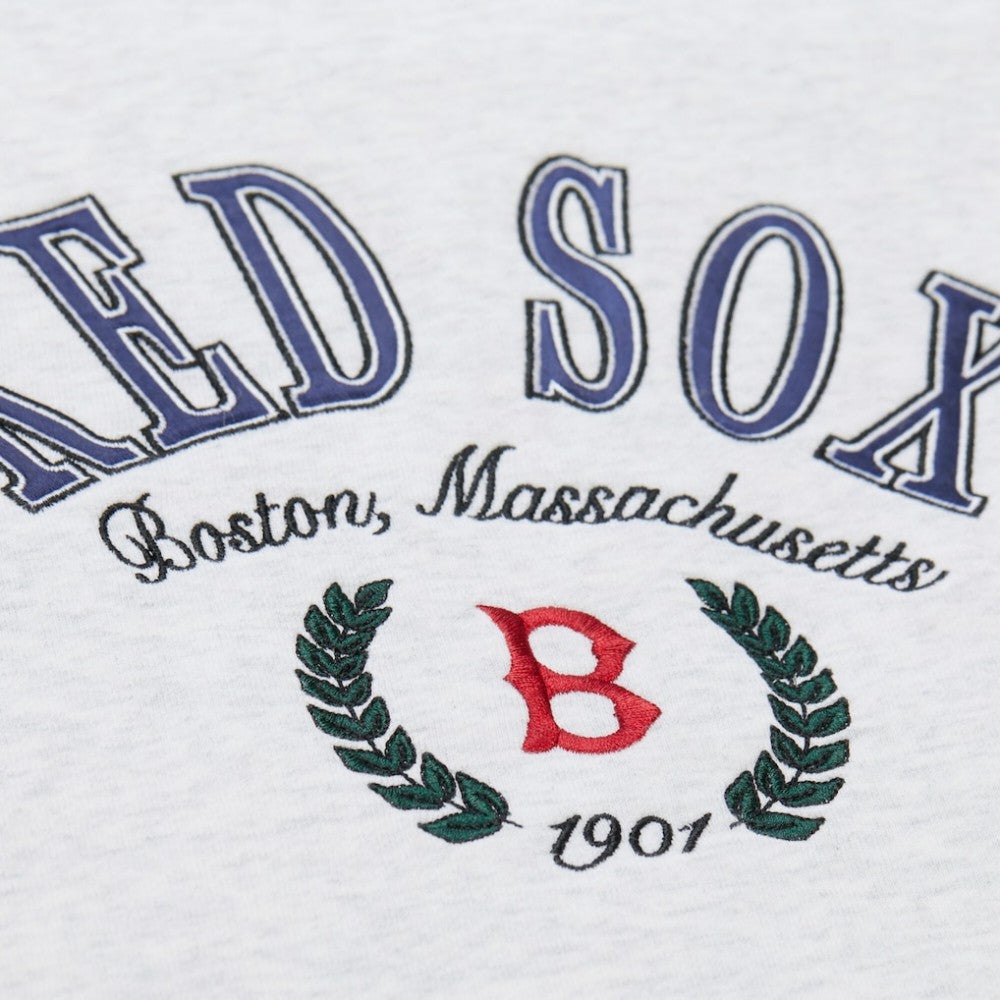 Boston Red Sox Mitchell & Ness Women's Cropped Toggle Pullover Sweatshirt - Heather Gray - Mitchell & Ness Online