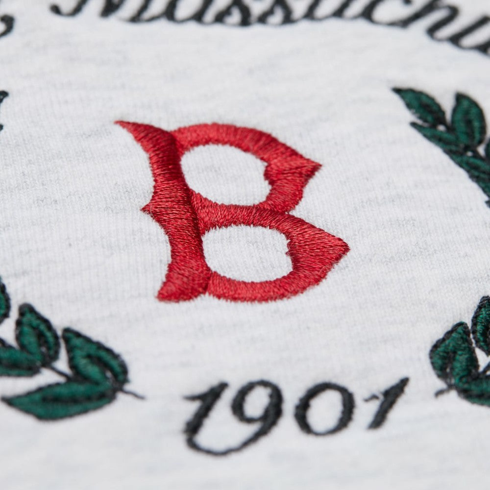 Boston Red Sox Mitchell & Ness Women's Cropped Toggle Pullover Sweatshirt - Heather Gray - Mitchell & Ness Online