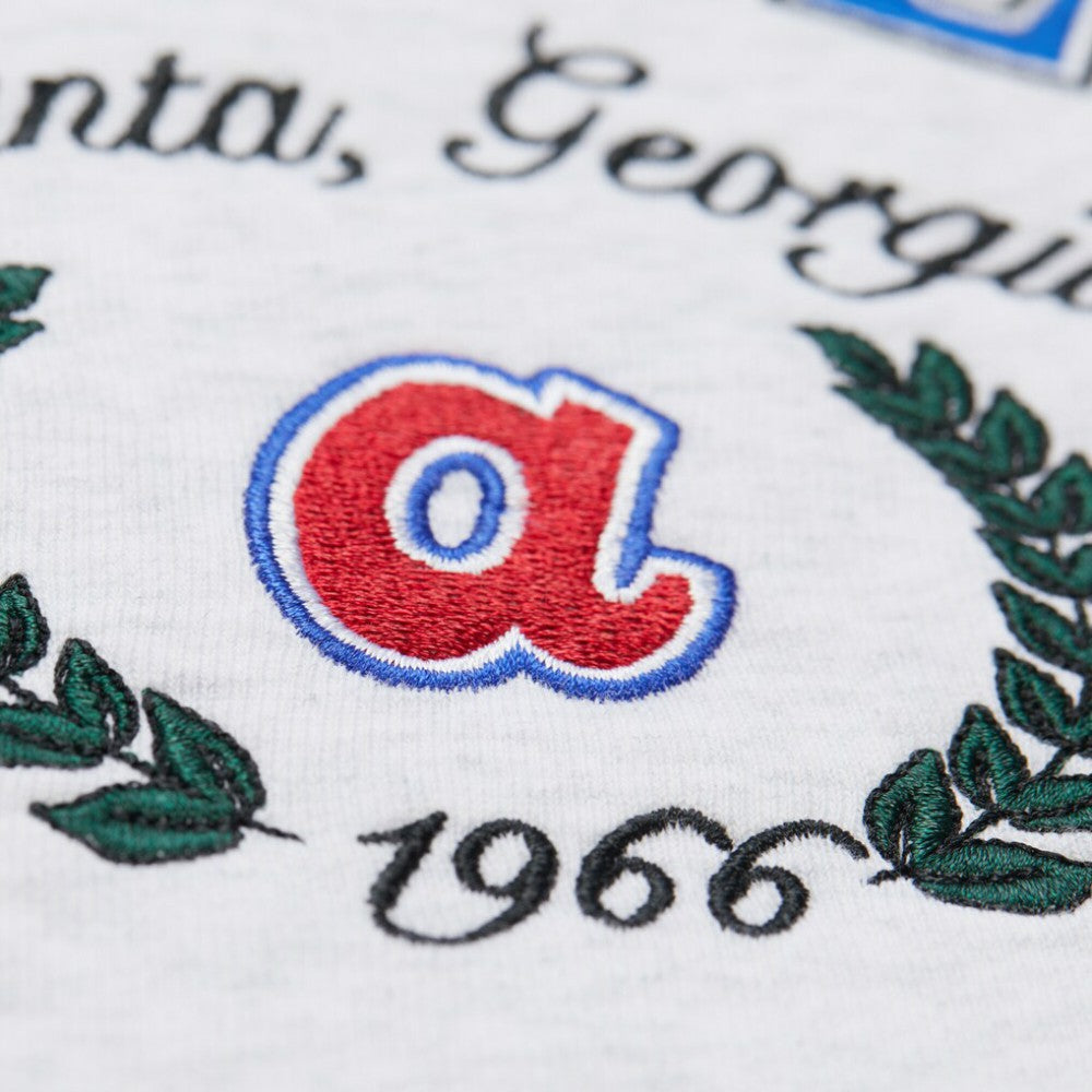 Atlanta Braves Mitchell & Ness Women's Cropped Toggle Pullover Sweatshirt - Heather Gray - Mitchell & Ness Online