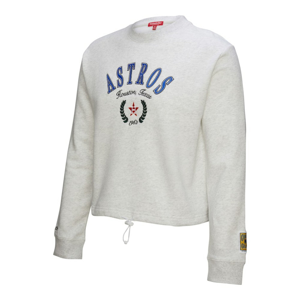 Houston Astros Mitchell & Ness Women's Cropped Toggle Pullover Sweatshirt - Heather Gray - Mitchell & Ness Online