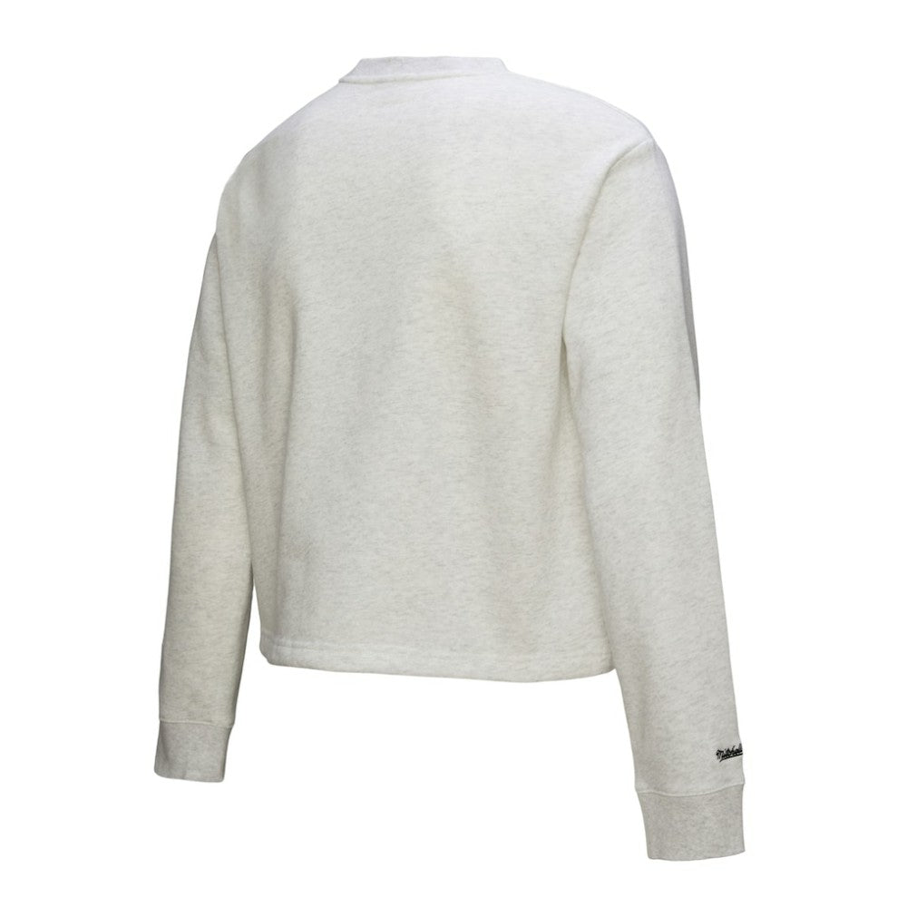 New York Yankees Mitchell & Ness Women's Cropped Toggle Pullover Sweatshirt - Heather Gray - Mitchell & Ness Discount