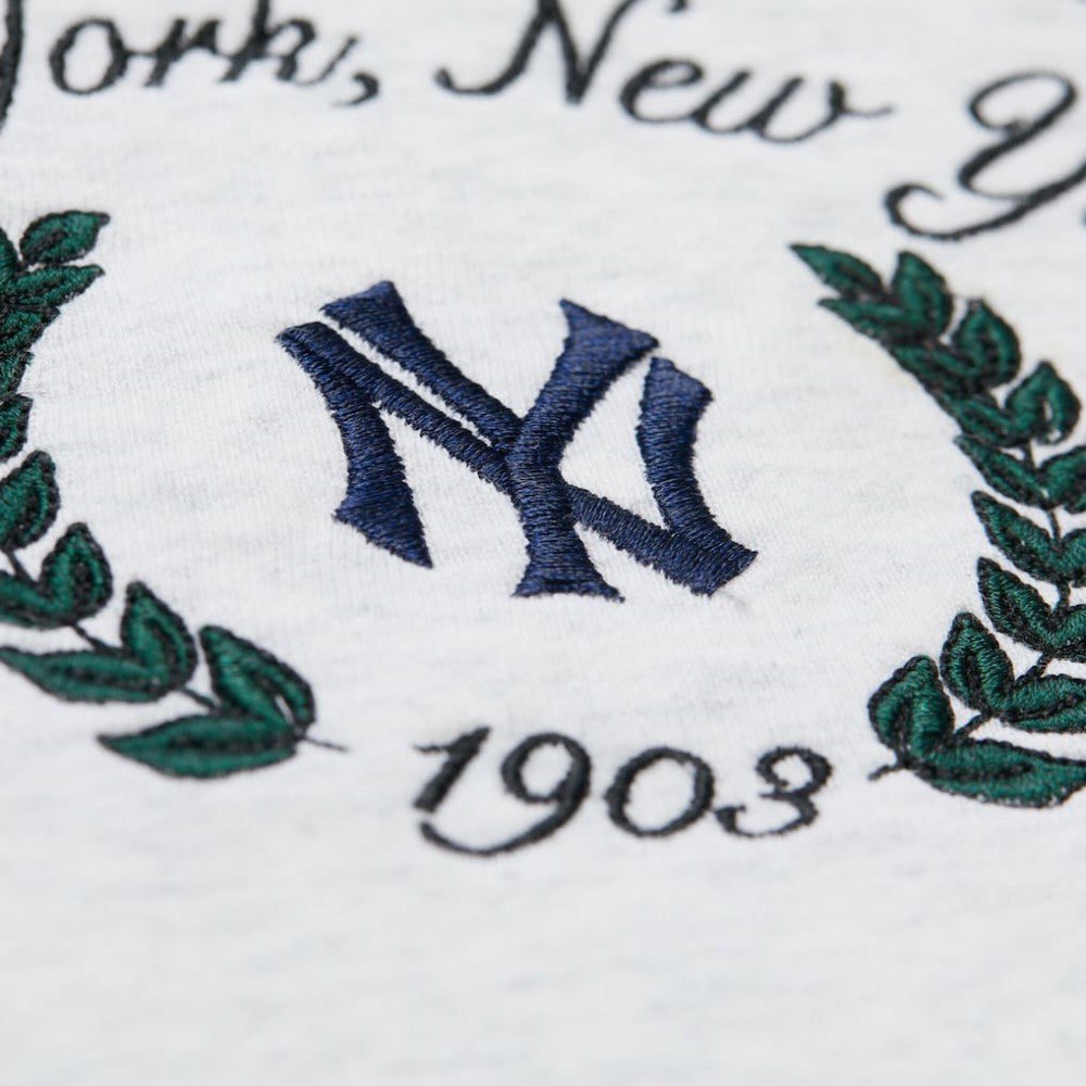 New York Yankees Mitchell & Ness Women's Cropped Toggle Pullover Sweatshirt - Heather Gray - Mitchell & Ness Discount